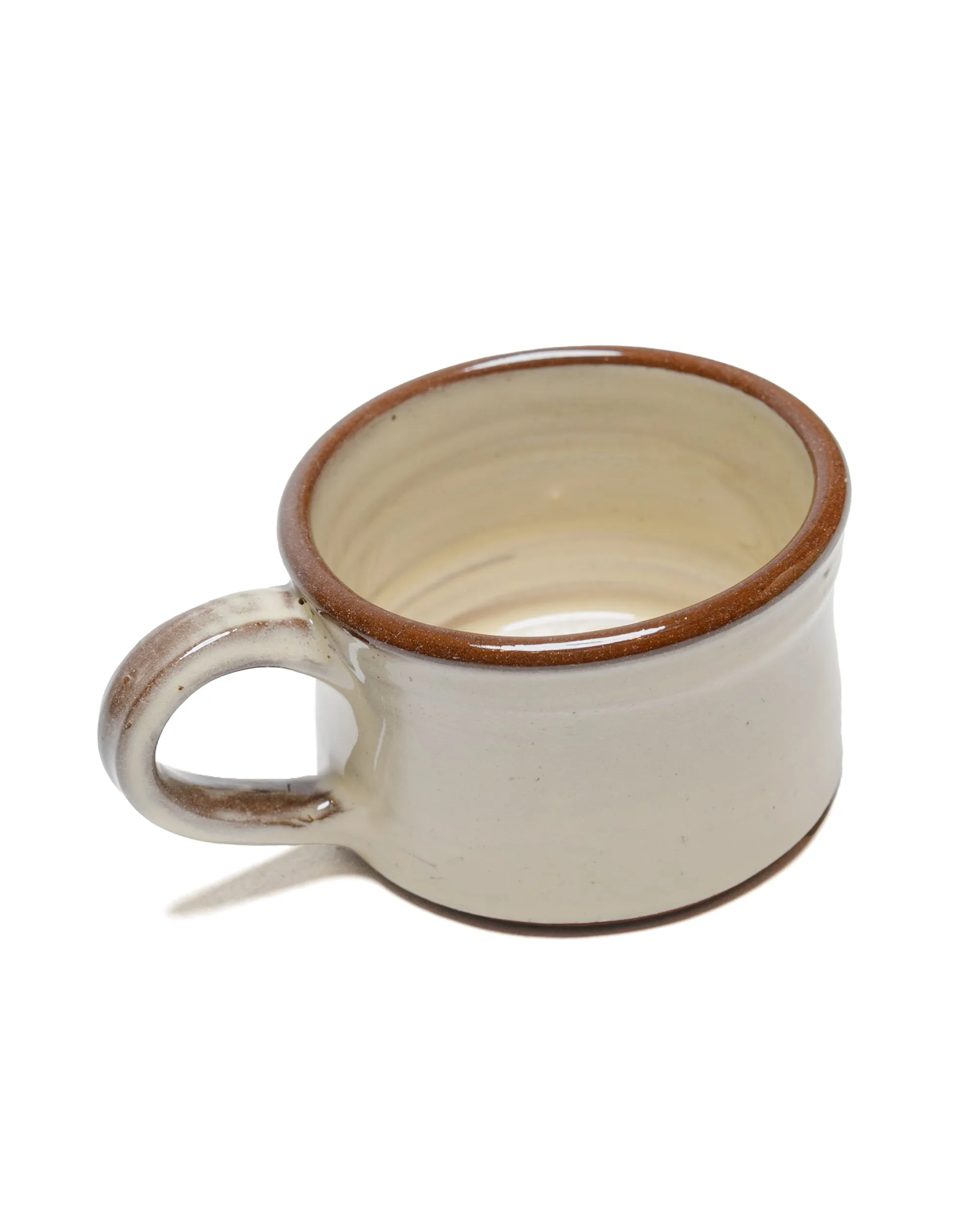 Tender Half Height Coffee Mug Red Clay White Glaze