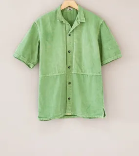 Tender 'Short Sleeve Square Tail Yoke Pocket Shirt' (Chlorophyll Cotton Casement)