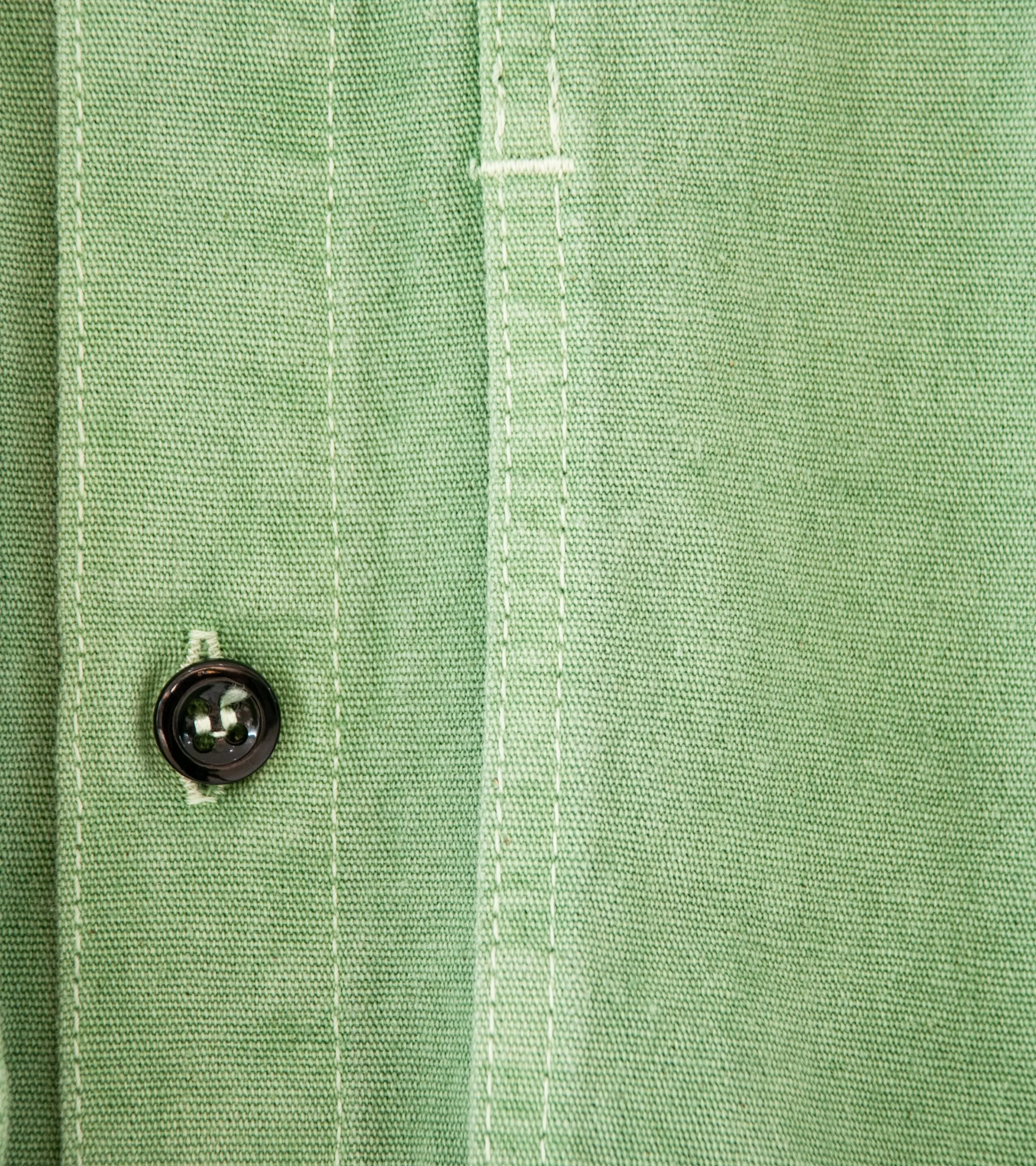 Tender 'Short Sleeve Square Tail Yoke Pocket Shirt' (Chlorophyll Cotton Casement)