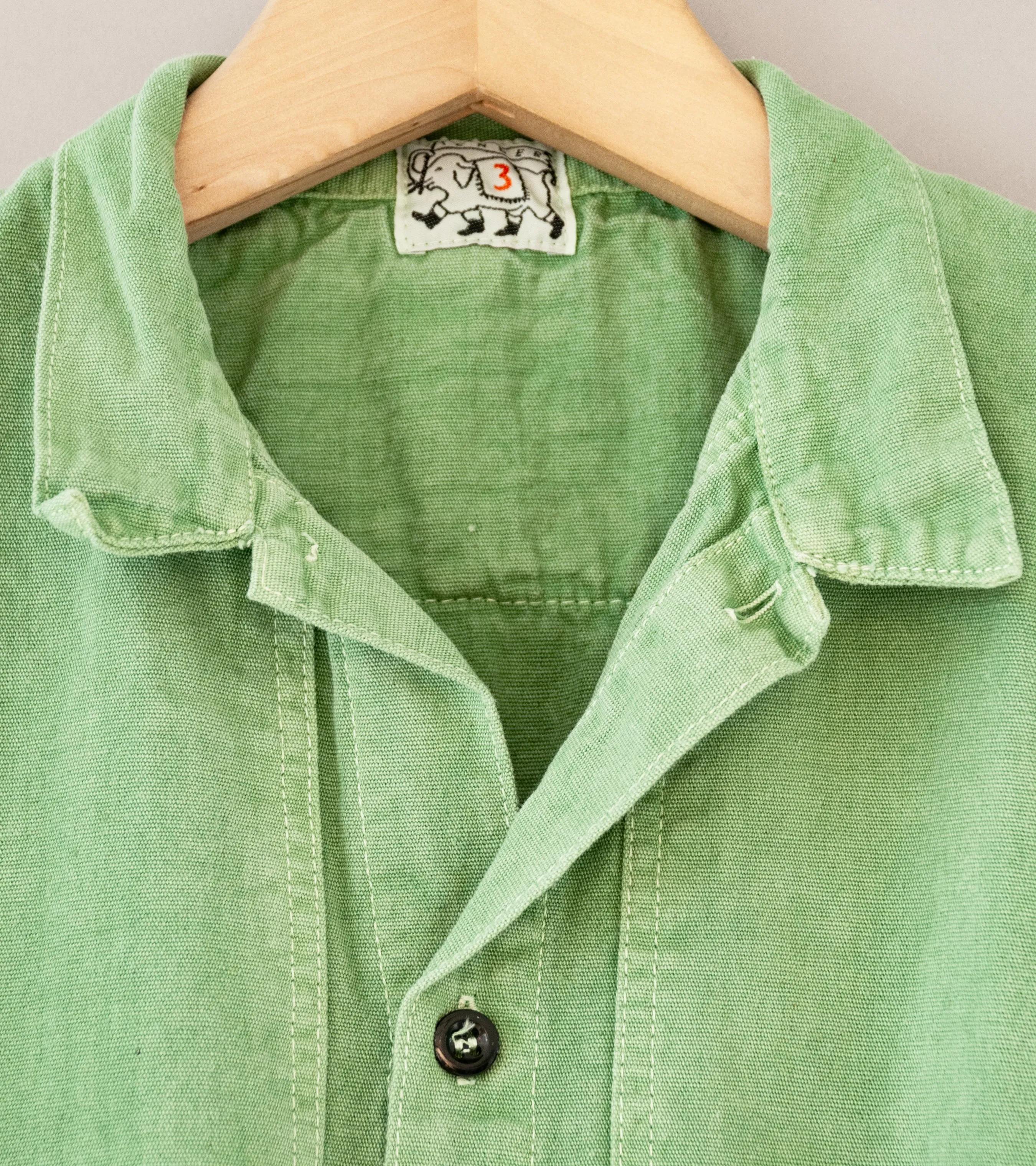 Tender 'Short Sleeve Square Tail Yoke Pocket Shirt' (Chlorophyll Cotton Casement)