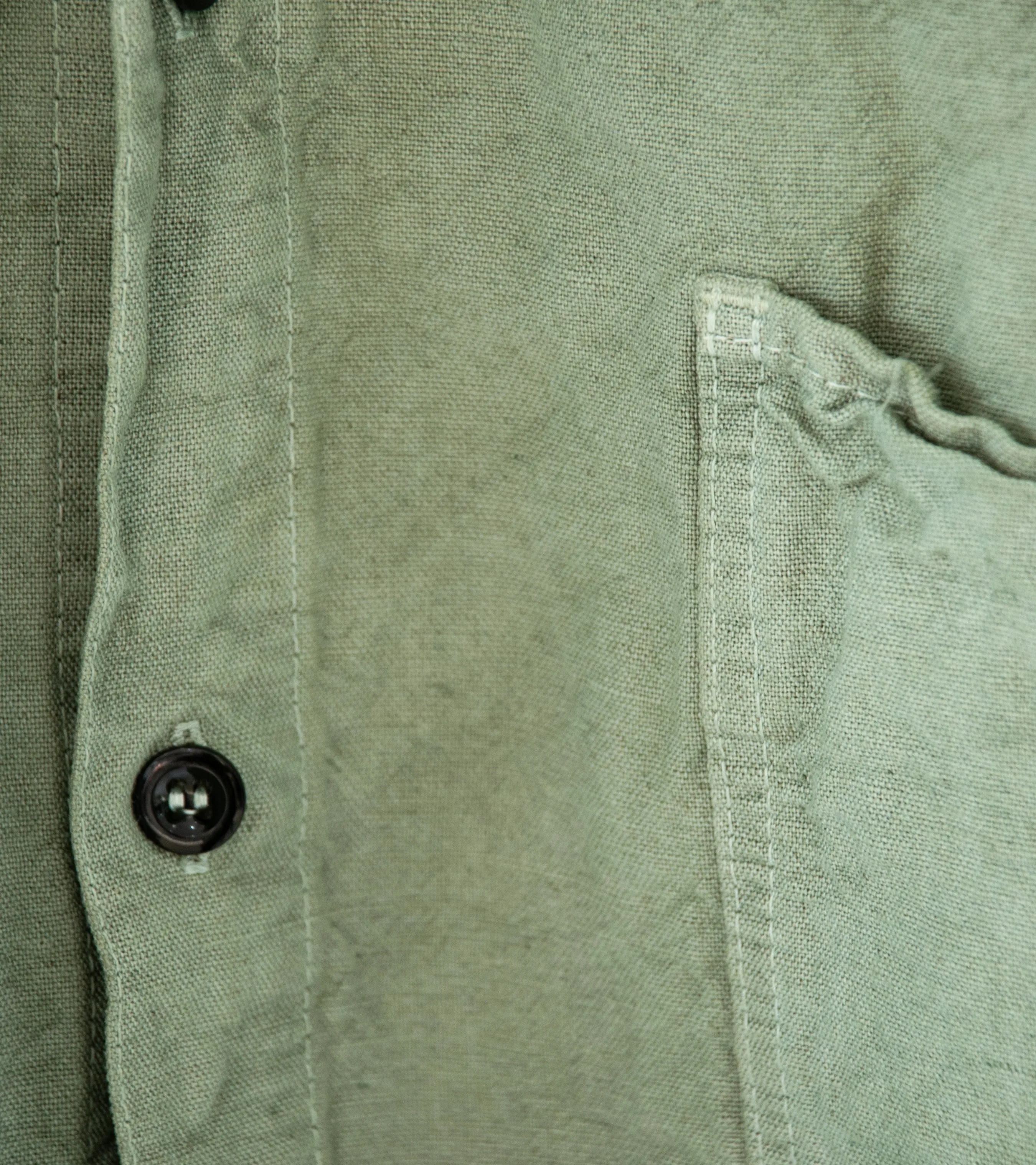 Tender 'Three Pocket Square Tail Shirt' (Khaki Linen Cotton Covert)