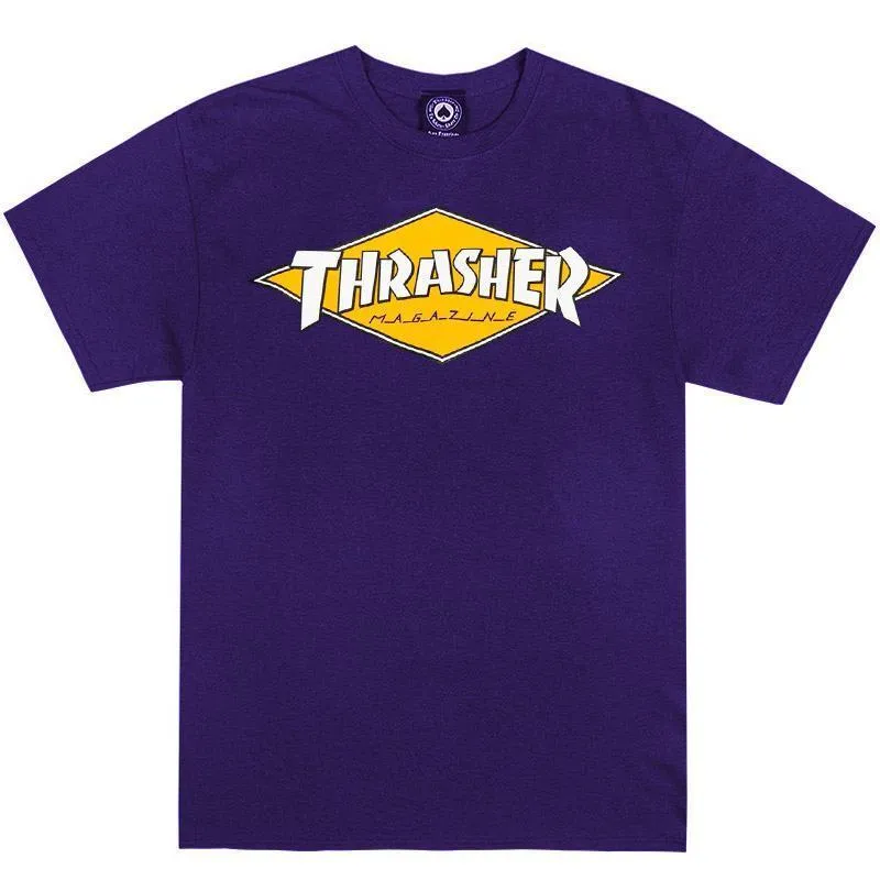 THRASHER DIAMOND LOGO TEE - PURPLE