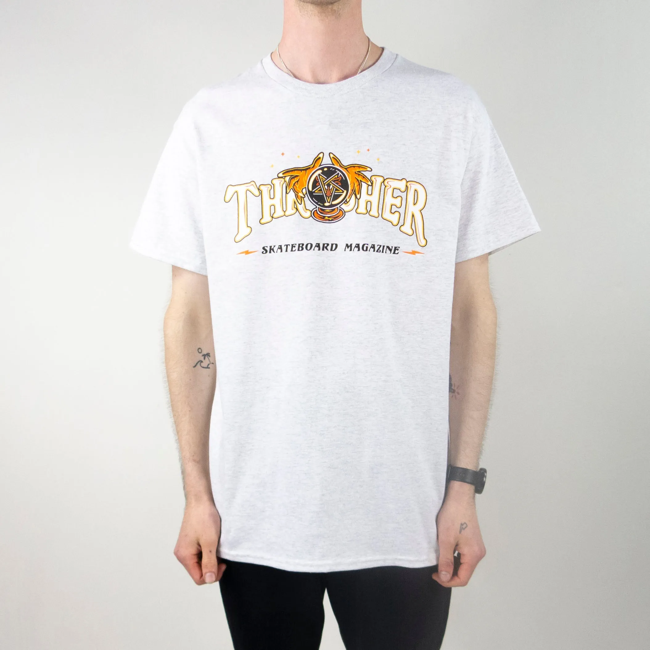 Thrasher Fortune Logo T-Shirt - Ash Grey exclusive at Remix