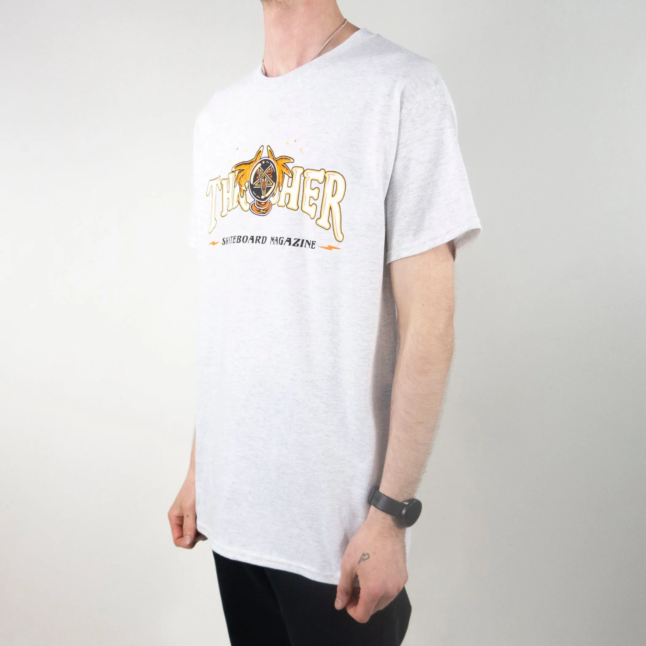 Thrasher Fortune Logo T-Shirt - Ash Grey exclusive at Remix