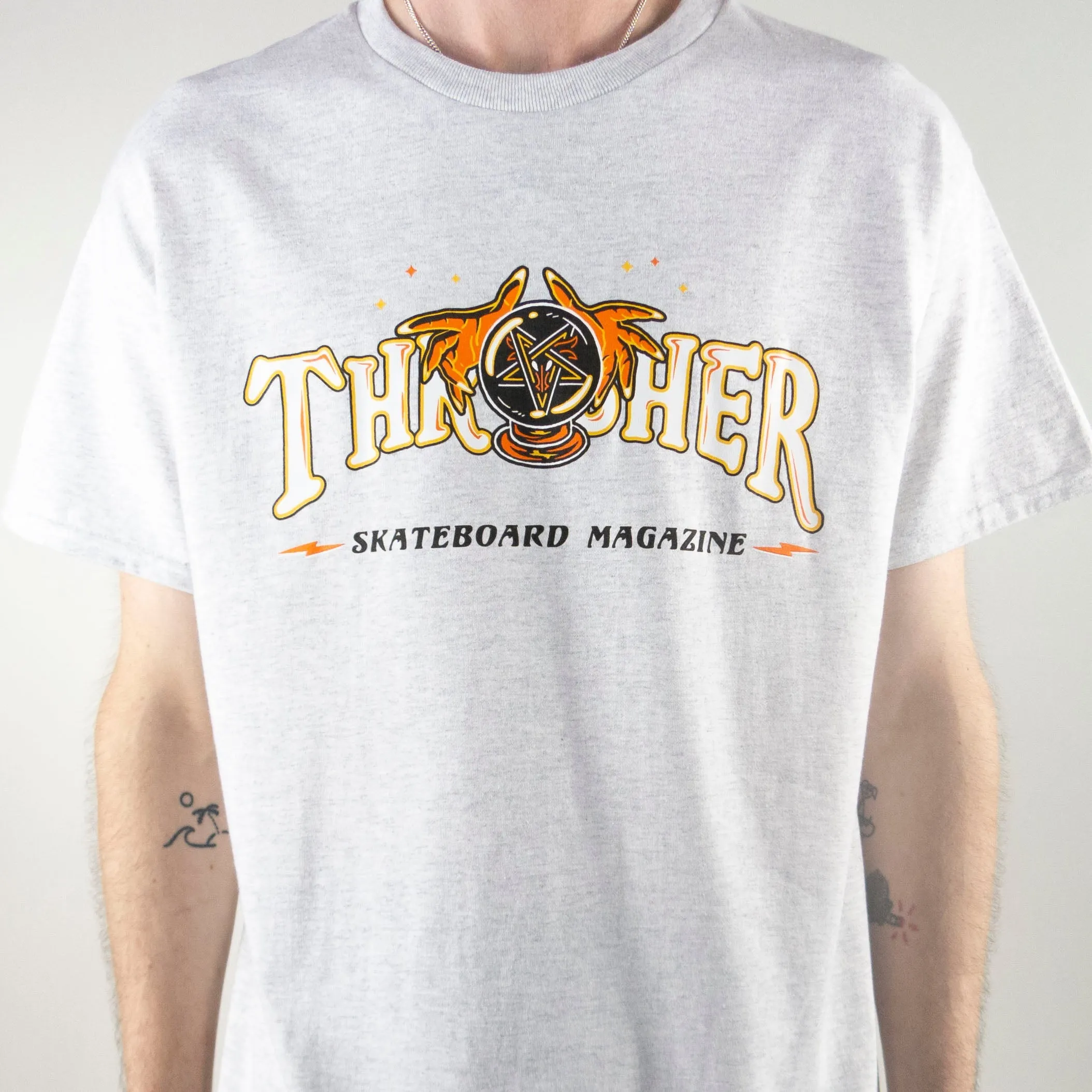 Thrasher Fortune Logo T-Shirt - Ash Grey exclusive at Remix