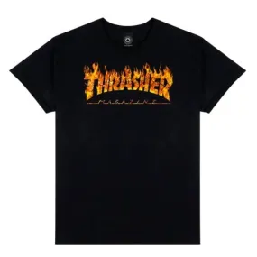 Thrasher Inferno Print T-Shirt | Black - 145380