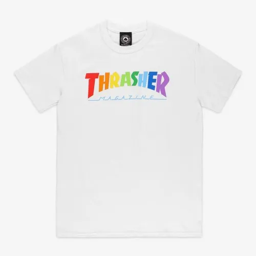 Thrasher Rainbow Magazine Logo T-Shirt White