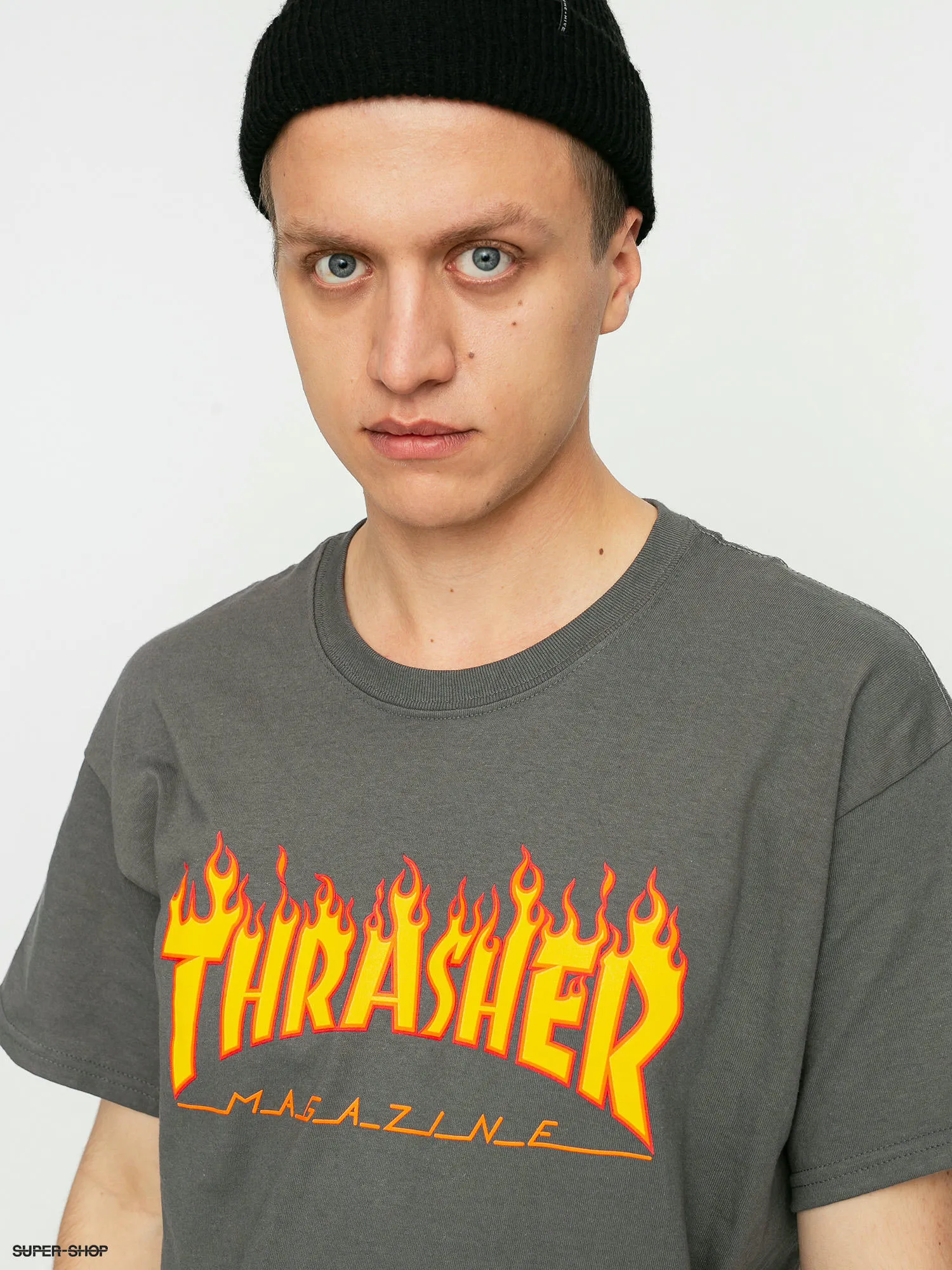 Thrasher T-shirt Flame Logo (charcoal grey)