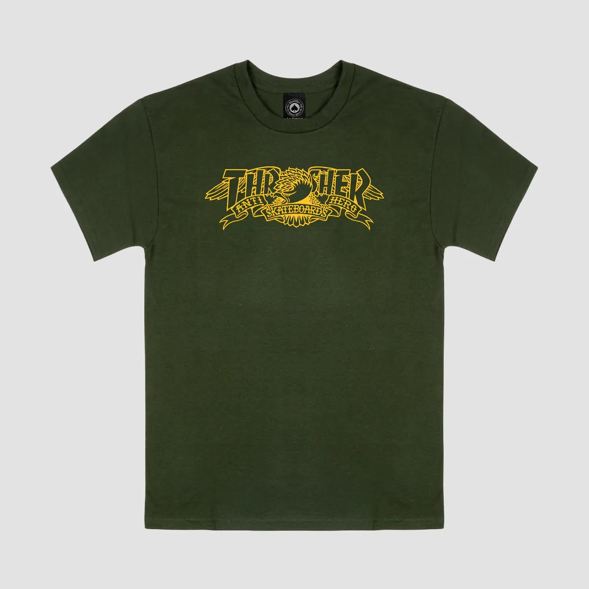 Thrasher X Antihero Mag Banner T-Shirt Forest Green