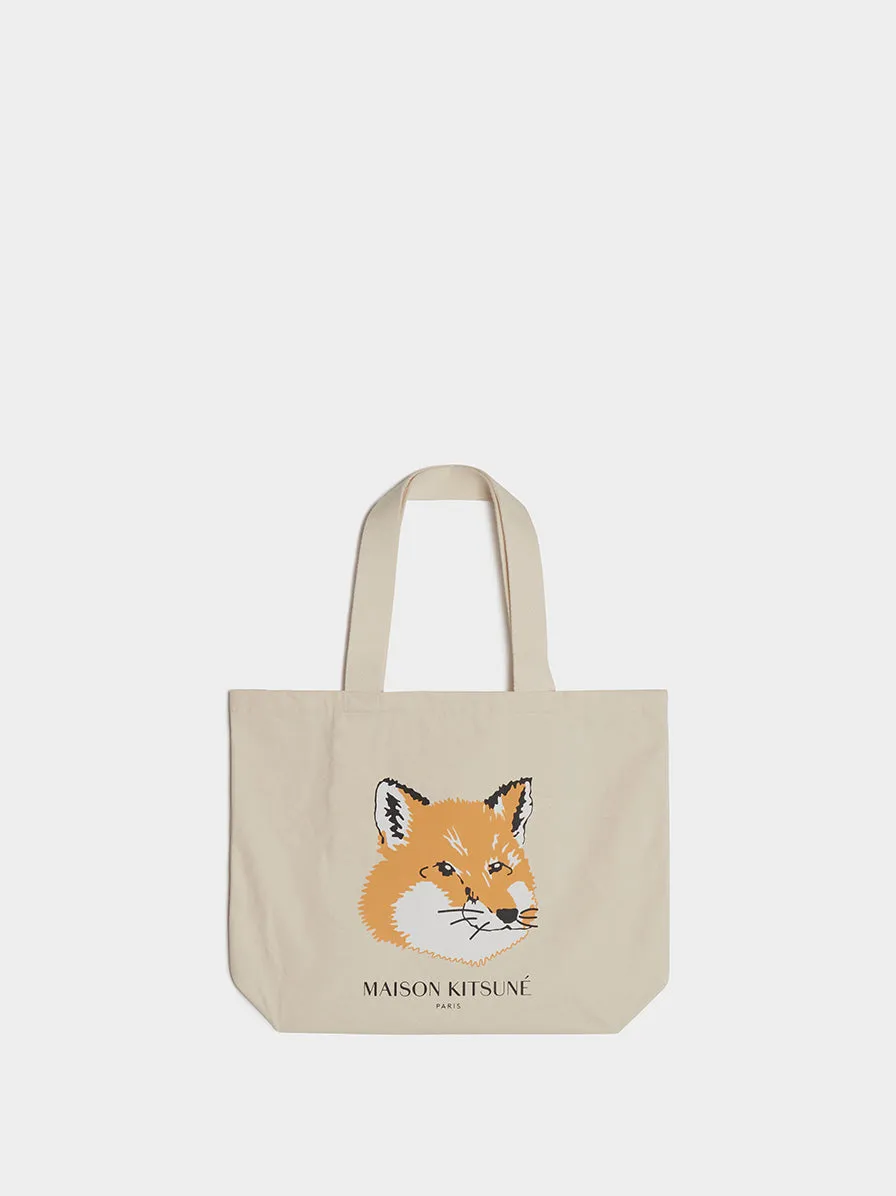 Tote Bag Fox Head II, Ecru