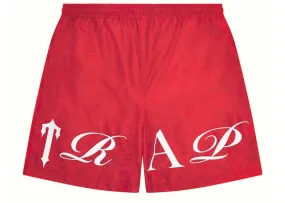 Trapstar Script Shell Shorts Red/White