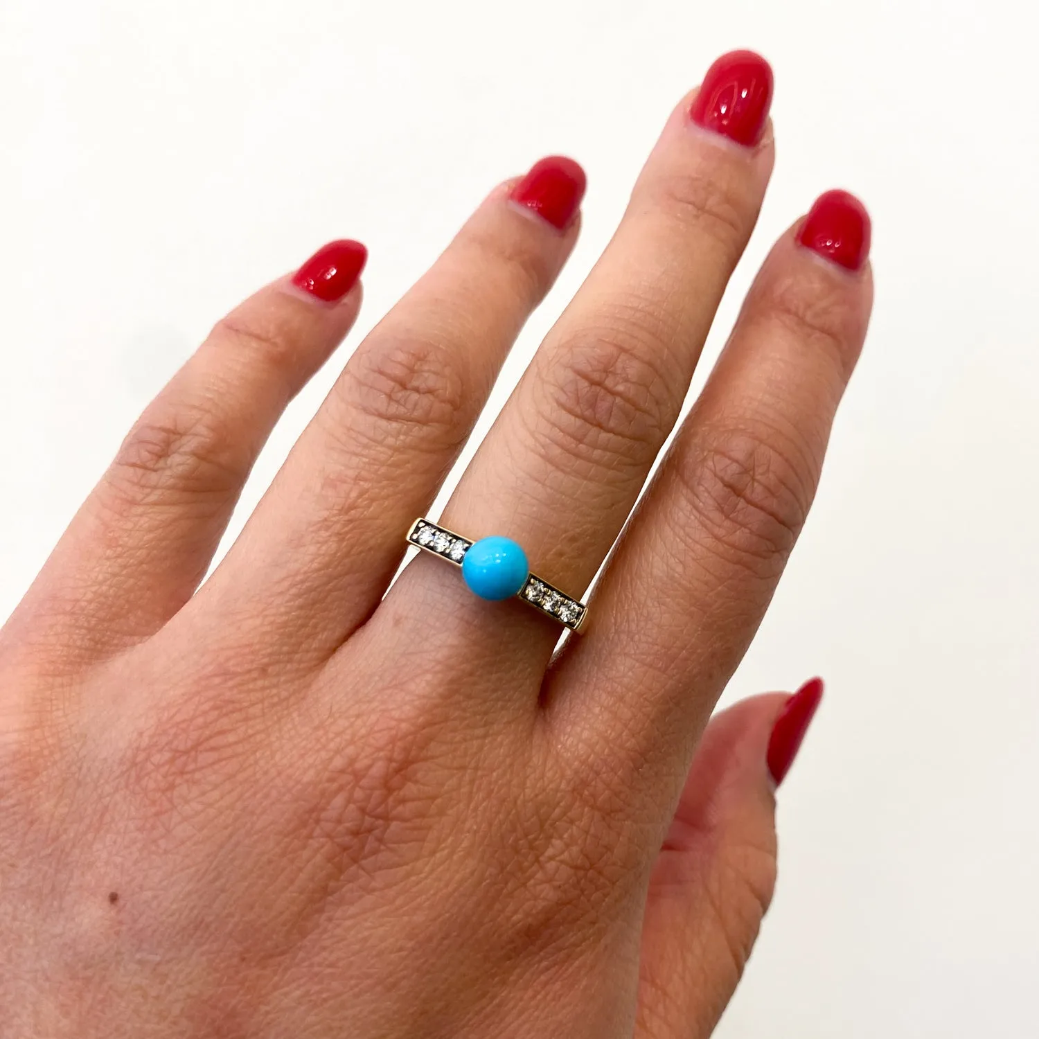 Turquoise Stx & Stone Ring