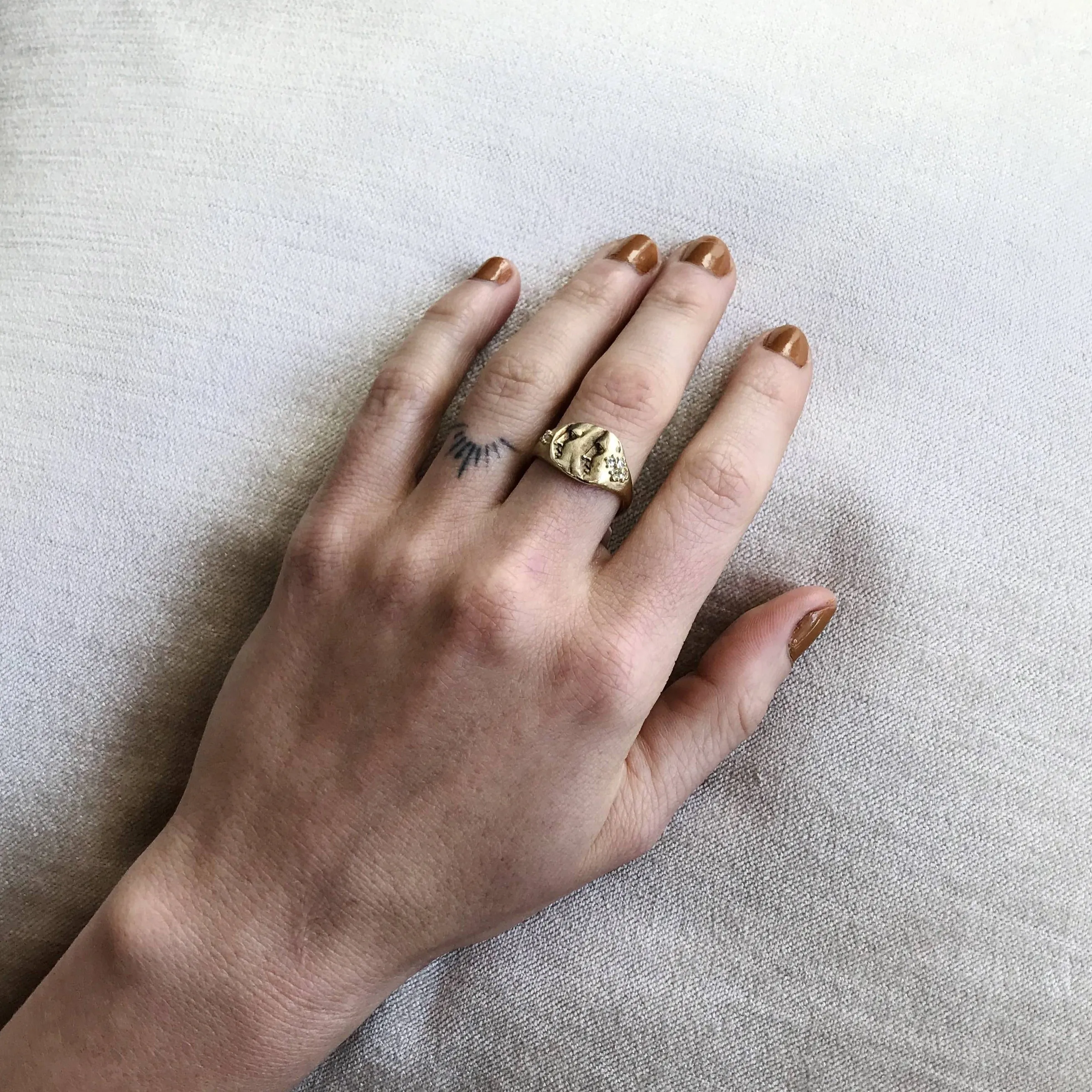 Two-Faced Rose Cut Diamond Artifact Ring