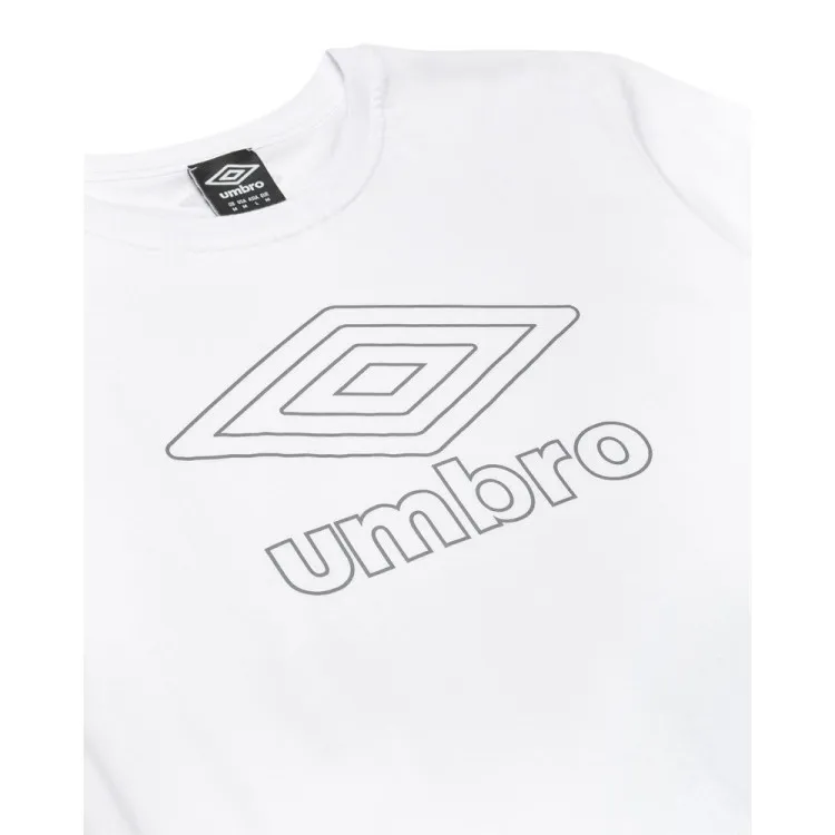 Umbro RAM258B T-Shirt Uomo con Logo Catarifrangente Bianco