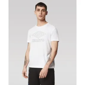 Umbro RAM258B T-Shirt Uomo con Logo Catarifrangente Bianco