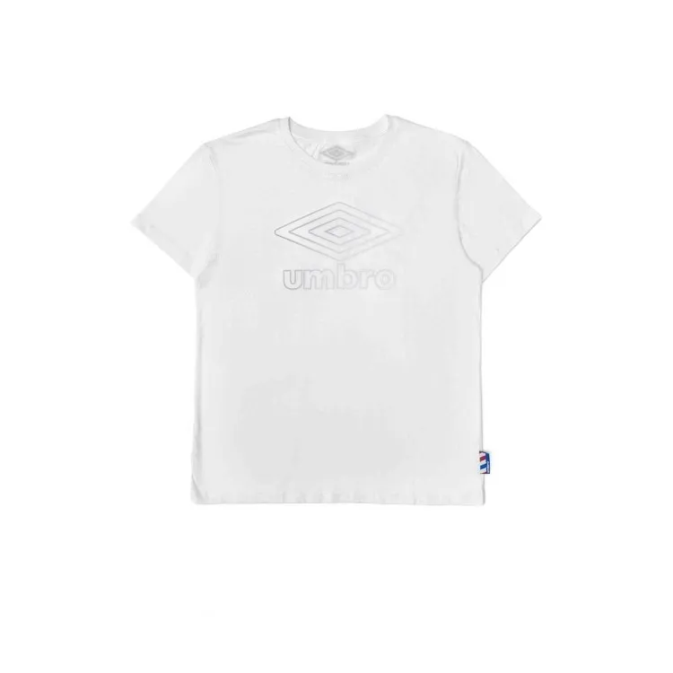 Umbro RAM258B T-Shirt Uomo con Logo Catarifrangente Bianco