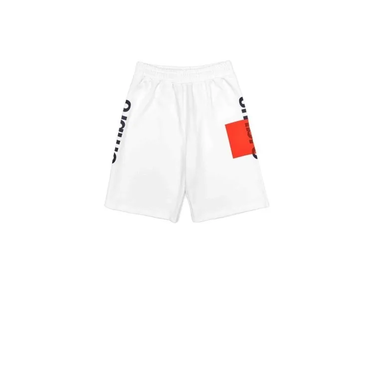 Umbro RAP268B Pantaloncini Uomo con Stampa Geometrica in Cotone Garzato Bianco