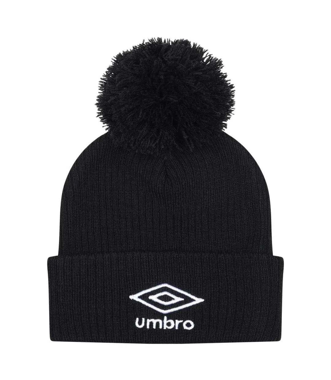 Unisex adult logo bobble beanie black Umbro