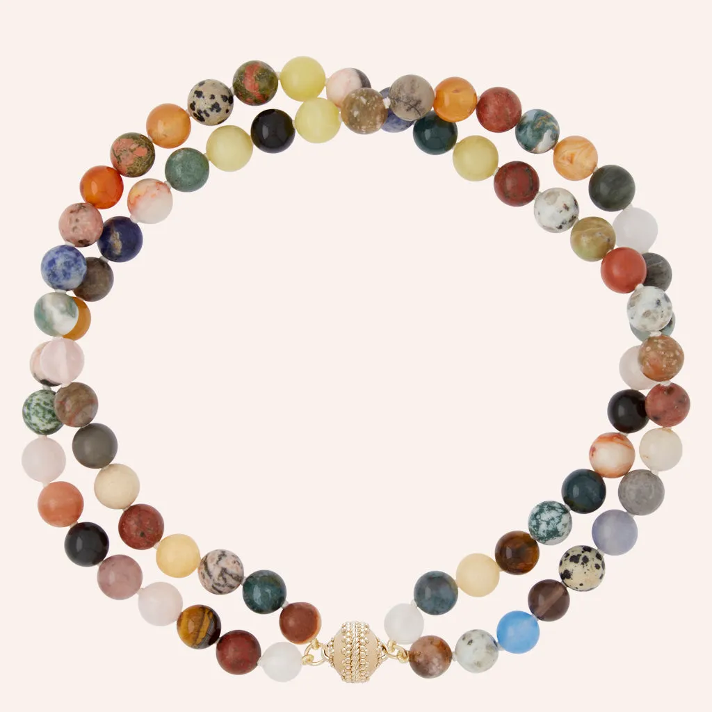 Victoire 10mm Mixed Stone Double-Strand Necklace