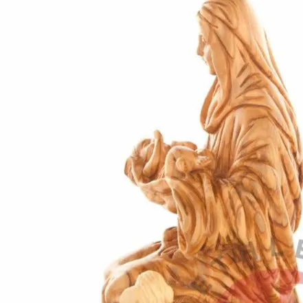 Virgin Mary with Sleeping Christ Child 8.1, Carved from the Holy Land Olive Wood