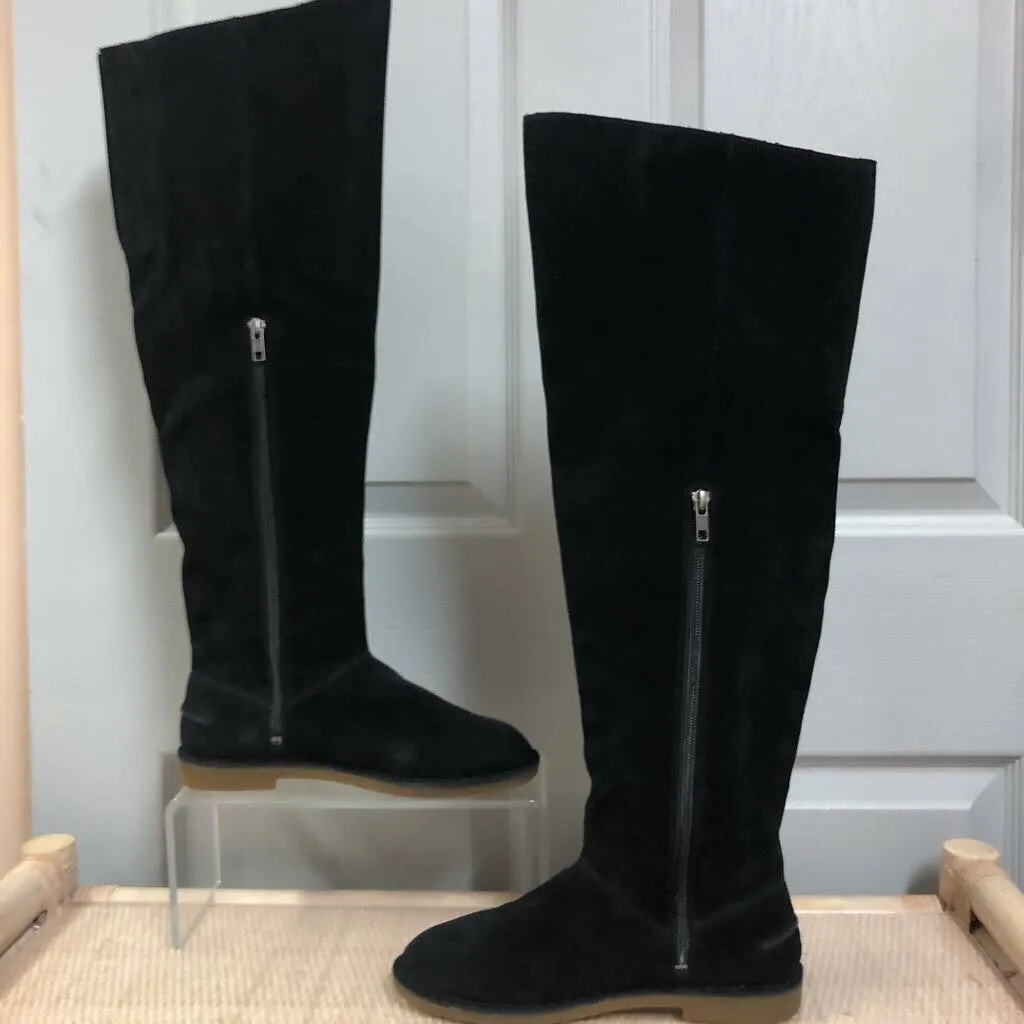 WOMEN'S UGG LOMA BLACK SUEDE ABOVE THE KNEE BOOTS SIZE 6.5 MEDIUM TCA