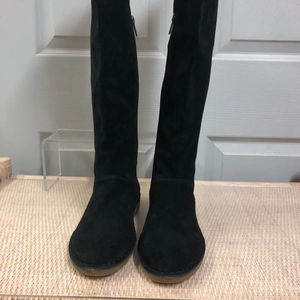 WOMEN'S UGG LOMA BLACK SUEDE ABOVE THE KNEE BOOTS SIZE 6.5 MEDIUM TCA