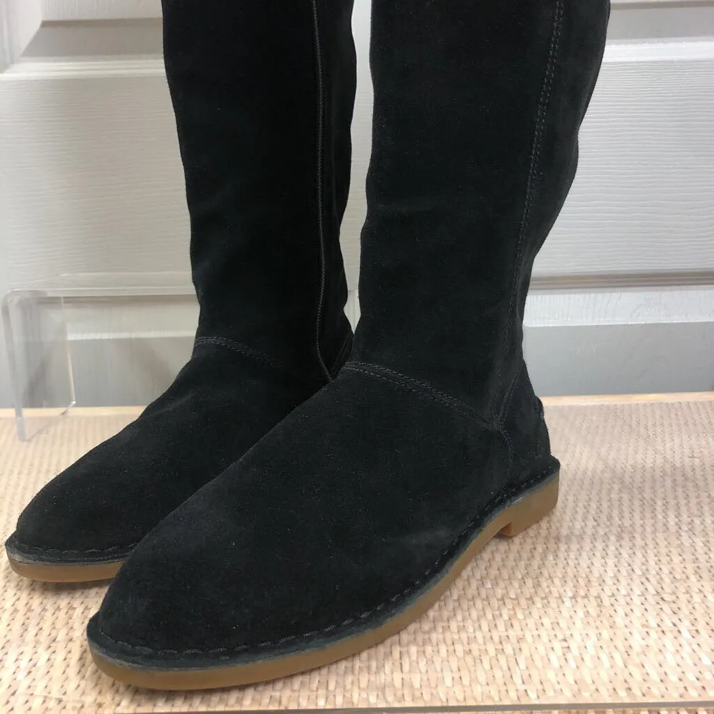 WOMEN'S UGG LOMA BLACK SUEDE ABOVE THE KNEE BOOTS SIZE 6.5 MEDIUM TCA