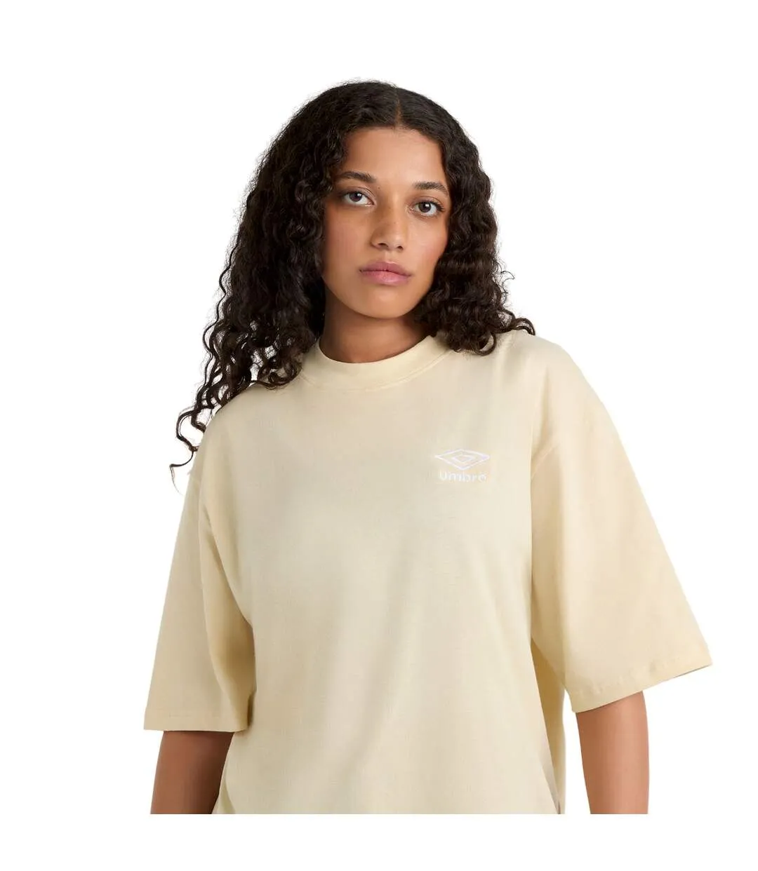 Womens/ladies core oversized t-shirt biscotti/white Umbro