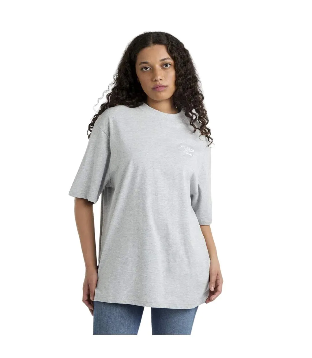 Womens/ladies core oversized t-shirt grey marl/white Umbro