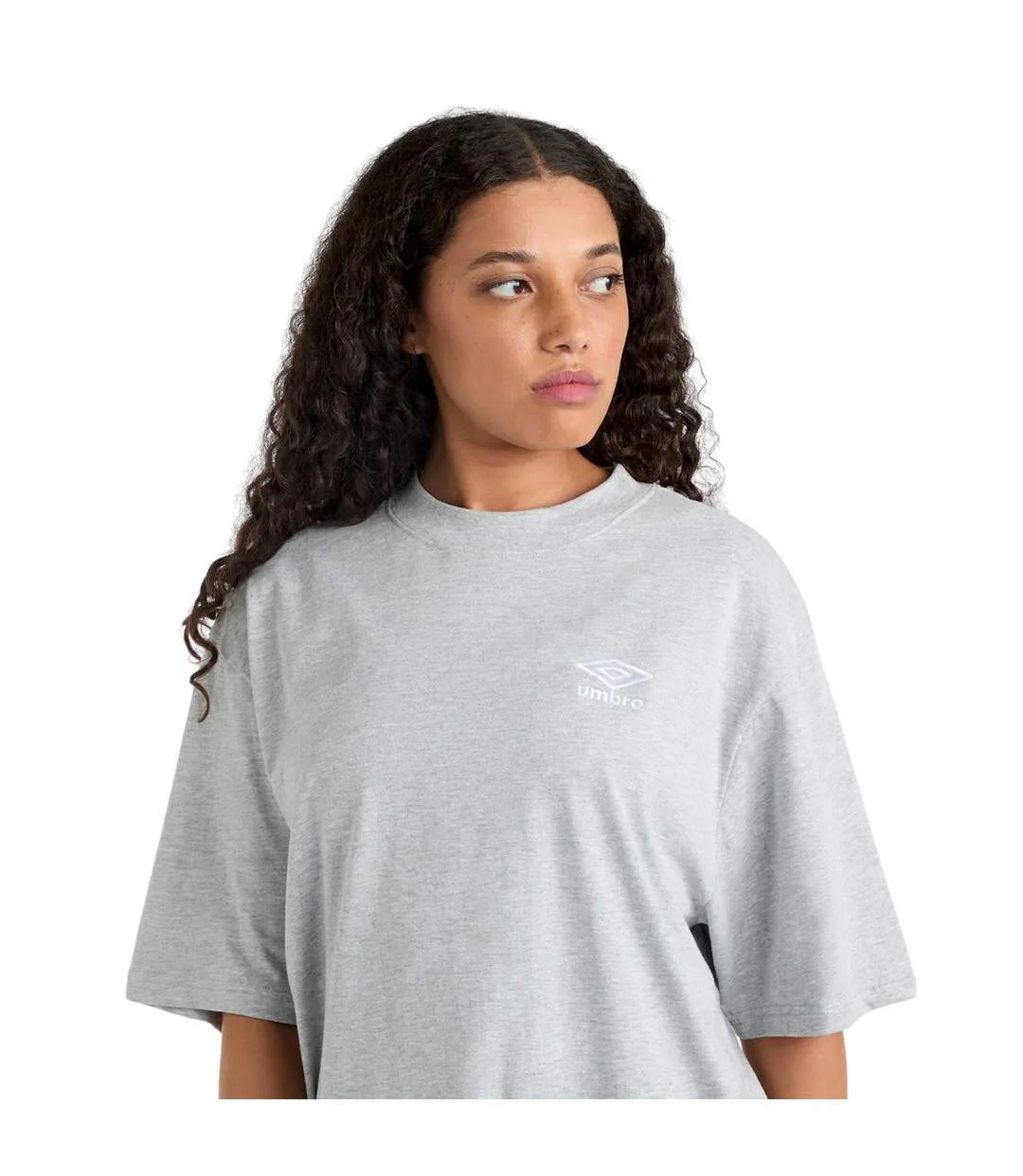 Womens/ladies core oversized t-shirt grey marl/white Umbro